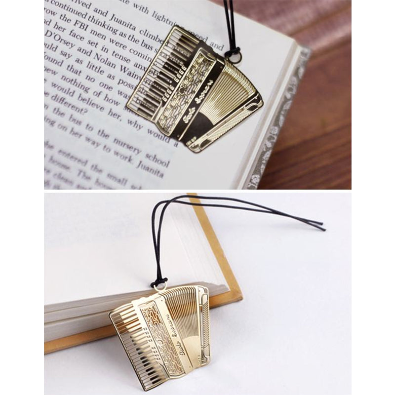 Bookmark- Accordion Gold Plated Metal Stainless - Music Creators Online
